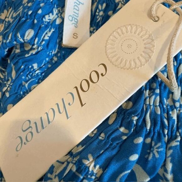 NEW! Cool Change Stevie Dress Meadow Print Cobalt Vanilla Ruched Size Small - Picture 7 of 11